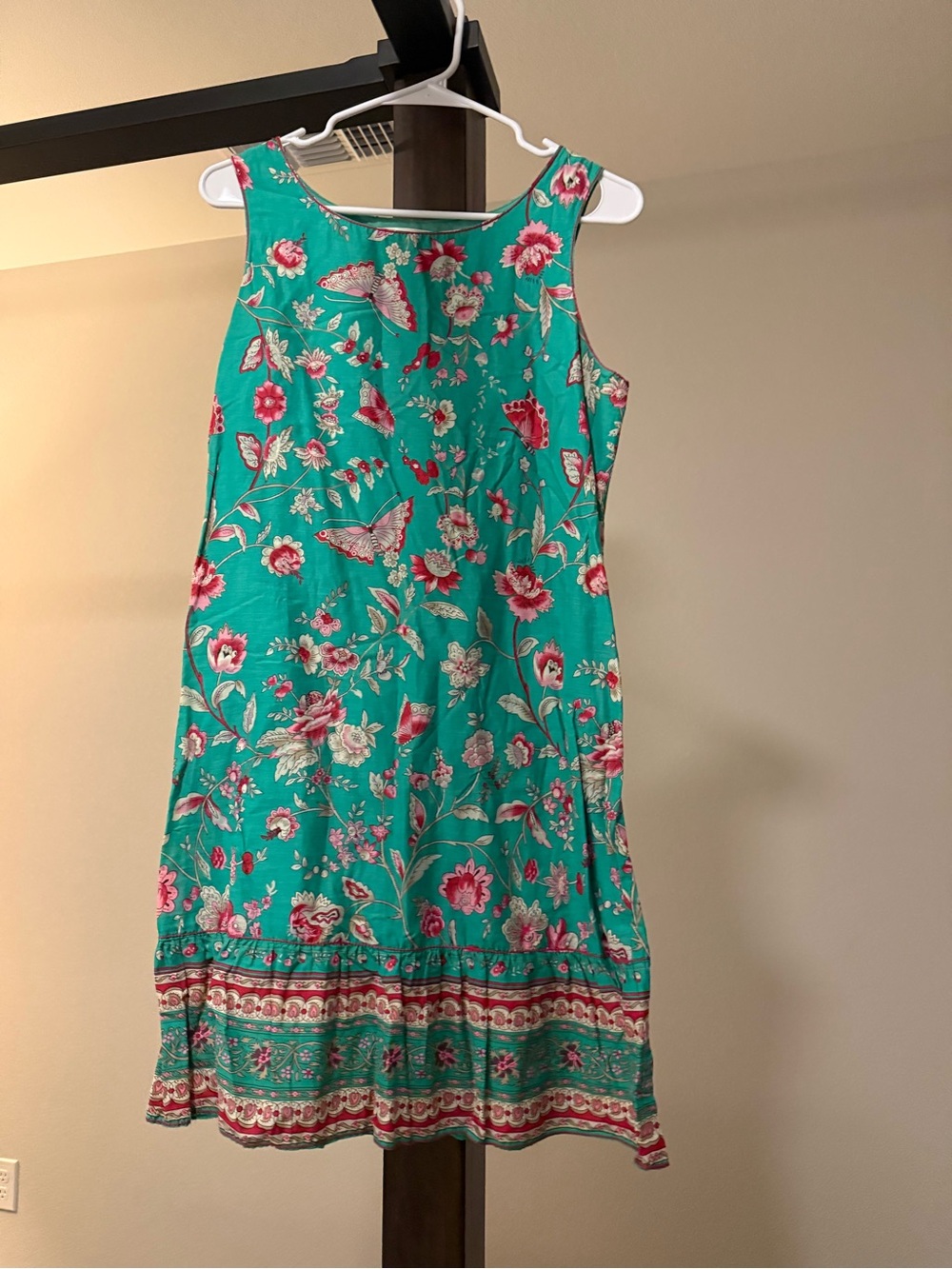 Turquoise Floral Sleeveless Dress